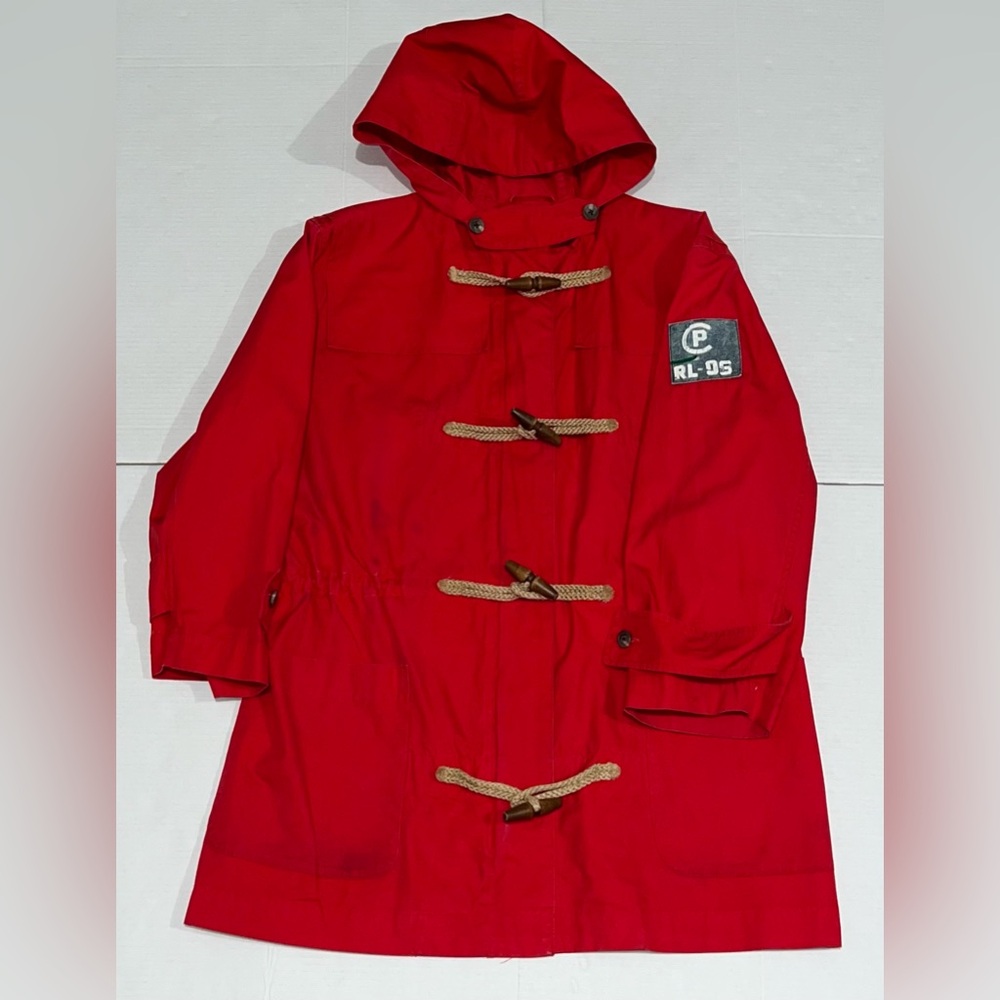 Vintage 90s Polo Ralph Lauren Cp Rl-93 Red Duffel Trench Long Coat Jacket Small